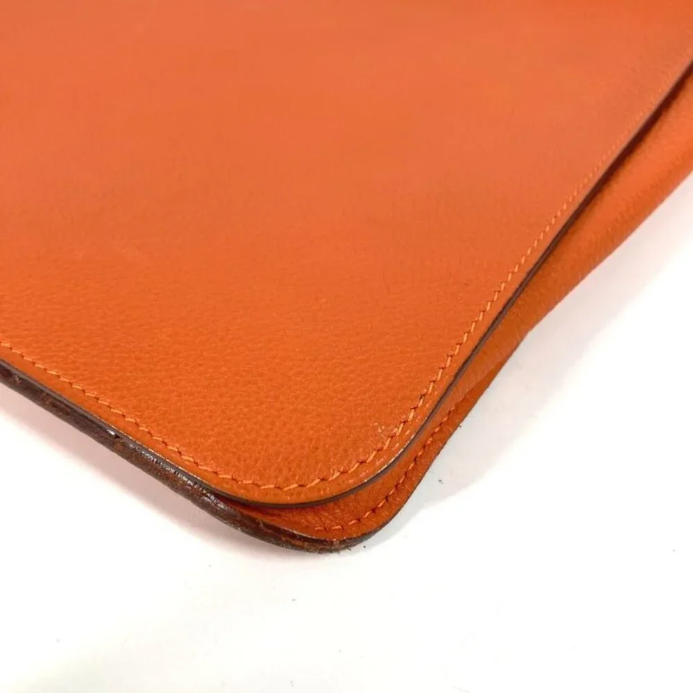Hermes Clutch Bag Dogon Meeting Taurillon Clemence Orange - Picture 6 of 9